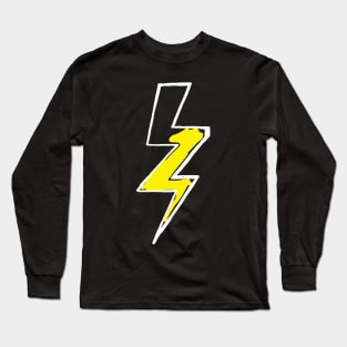 Lightning Bolt Doodle White Long Sleeve T-Shirt